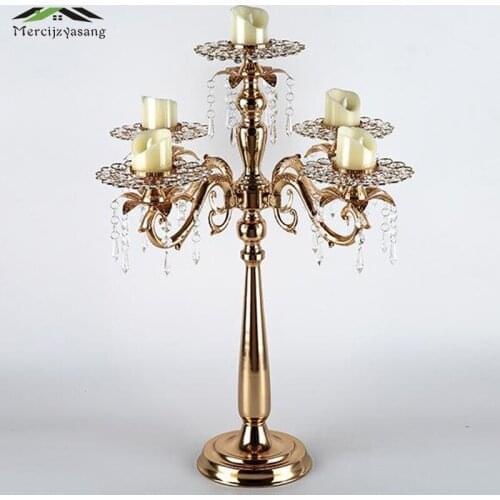 10Pcs/Lot Candle Holder Table Crystal Candlestick Geometric 5-heads Romantic Candle Holders for Wedding/Dinner Decoration GZT105