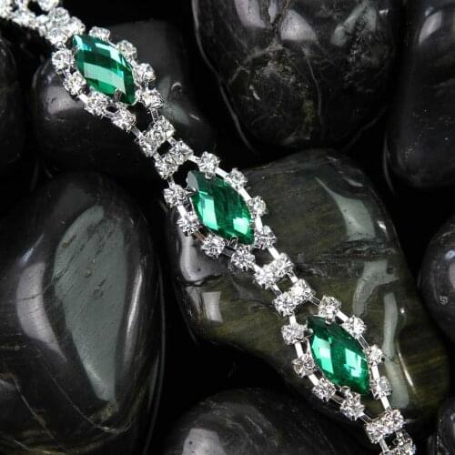 10Yards Crystal Rhinestone Silver Chain Wedding Embellishments Trims Applique Costume