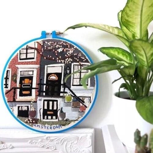 15cm House/Shop DIY Ribbon 3D Embroidery Kit Home Decor Needlework Sewing Crafts