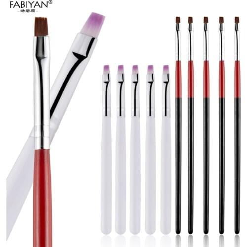 3/10Pcs Painting Drawing Carving Nail Art Pen Brush Acrylic For UV Gel Polish Builder Flat Design Tips DIY Manicure Tools Set