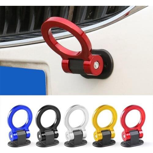 6 Color Car Styling Trailer Hooks Sticker Decoration Car Auto Rear Front Trailer Simulation Racing Ring Vehicle Towing Hook ABS