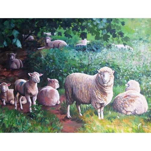 Jmine Div 5D Sheep Full Diamond Painting cross stitch kits art High Quality Animal 3D paint by diamonds