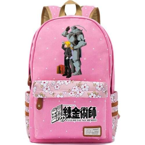 Anime Fullmetal Alchemist Teenger Backpack Canvas Packsack High Quality Unisex Schoolbag Mochila Student Travel Laptop Bag