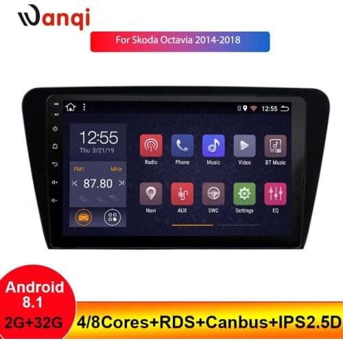 10 inch Car GPS Multimedia Player For SKODA Octavia 2014 2015 2018 A7 Car Navigation Radio Video Audio Player No DVD Stereo BT