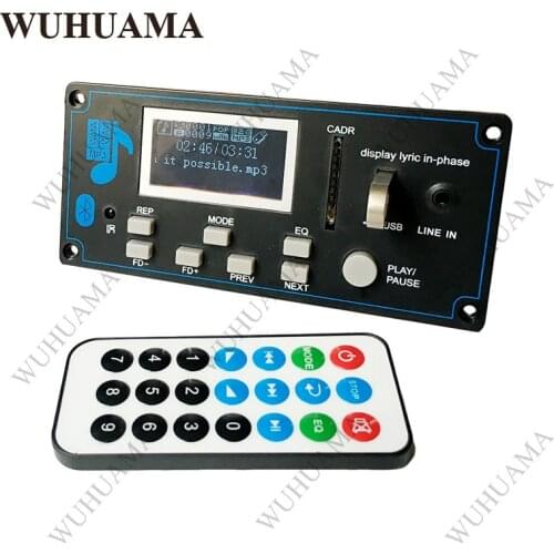 12V DIY Car Radio Bluetooth Audio Stereo Player LED Lyric Display Phone AUX-IN MP3 FM/USB/Radio Remote Control Card Reader Modul