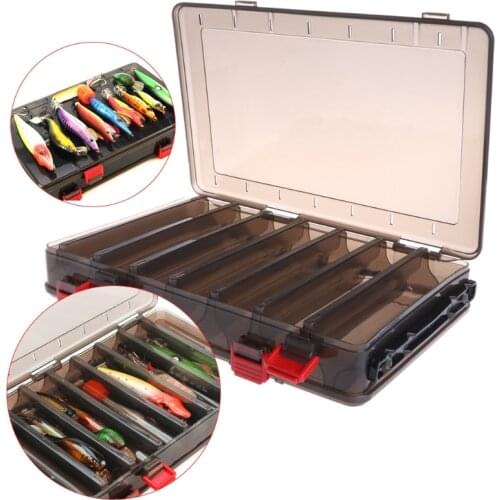 Fishing Box Bait Lure Hook Storage Double Side V Shaped Tackle 14 Compartments 425E