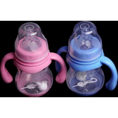 180ML Wide Neck Anti-colic Baby Infant Milk Feeding Nipple Bottle Learn Drinking C5AF