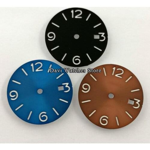 Bliger/Sterile 31.5mm Black/Blue/Coffee Sandwich Dial Fit for ETA 2836 2824 MIYOTA 8215 821A DG2813,3804 Movement watch dial
