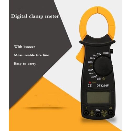 10pcs DT3266F digital clamp meter ammeter voltmeter DC AC Voltage Current resistance tester meter multimeter with buzzer