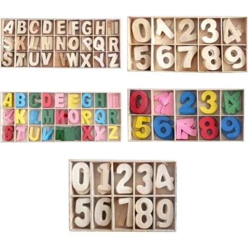 Wooden Number English Letter Building Blocks Early Kids EducationToy earn numbers and letter sorting other math literacy skills