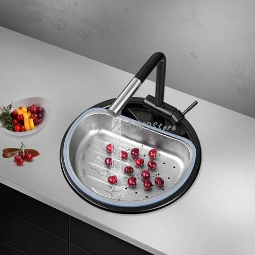 Quartz Stone Sink Round Kitchen Sink Small Granite Sink German Wash Basin Quartz Round Sink Set