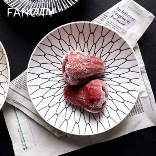 FANCITY Japanese salad bowl dessert creative household large simple fruit bowl ins Nordic style ceramic deep bowl