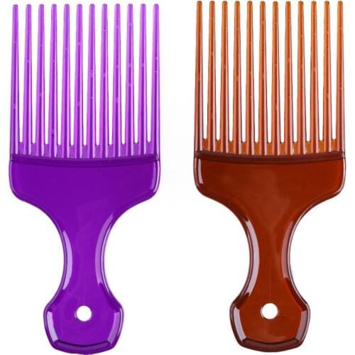 Wide Teeth Afro Hair Fork Comb High-grade ABS Portable Light Weight Hair Styling Curly Insert Brush for Women Men