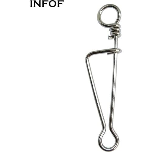 INFOF 200-pieces Fishing Snap Hook Italian Snaps Stainless Steel Fishing Connector Lure Hook Link Carp Fishing Gear