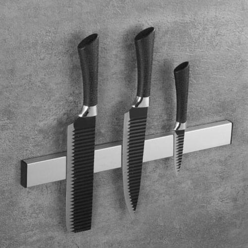 Magnetic Knife Holder Wall-Mounted Dual Installation Knife Strip Multi-Function Tool Storage Kitchen Accessories New