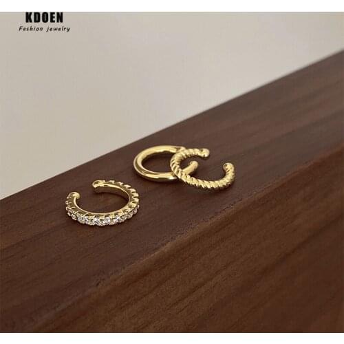 Minimalist Gold Silvery Metal Ear Clip Fashion Korean Jewelry For Woman Wedding Party Girls Unusual Earrings Without Earrings