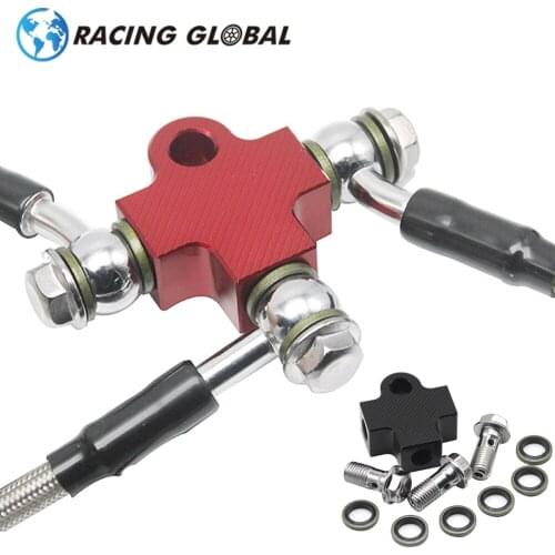 ALCON-Racing Motorcycle CNC Modified Hydraulic Brake Hose Line Tee Connector CNC Pipe Tee Coupling Tee Fitting 3 Way Adapter
