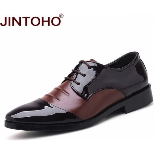 JINTOHO Big Size Brand Men Leather Shoes Cheap Men Formal Shoes Mens Dress Shoes Italian Classic Male Leather Shoes Moccasins
