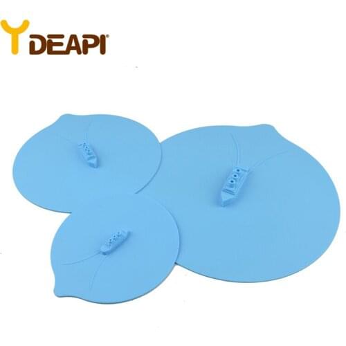 YDEAPI Set of 3Pcs Silicone Steam Ship Pot Lids Pressure Cooker Seal Slicon Cover For Pan Silicone Spill Stopper Lid