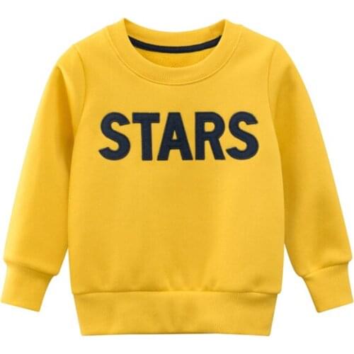 Boys Autumn Sweatshirt Kids Long Sleeves Fleece Lined Pullover Tops Warm Spring Outerwear Children Clothes