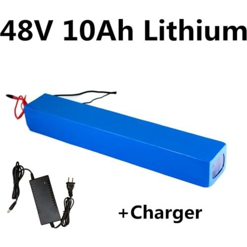 Rechargeable 48V 10Ah 10.4A lithium battery pack for Ebike Mountain bike fat tire ebike electric bicycle+2A charger
