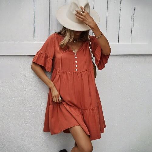 PJdxfs Solid Summer Dresses