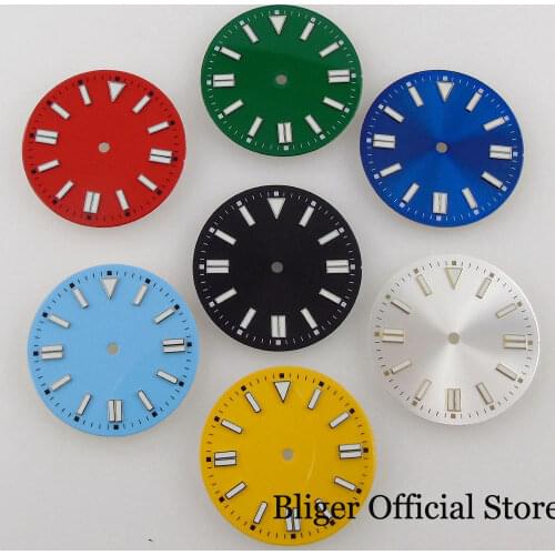 Fit NH35A ETA 2824 2836 MIYOTA 8215 8205 31.1MM Watch Dial Blue&Green Luminous Mark