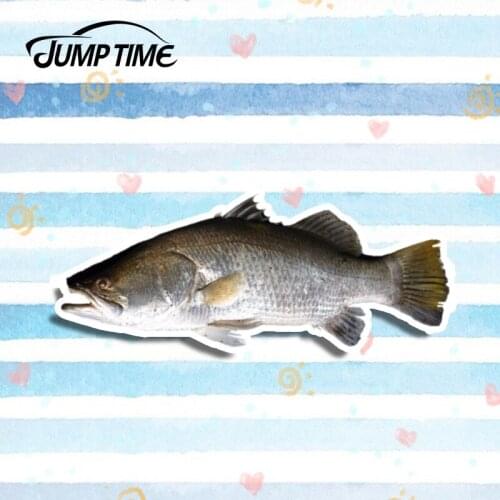 Jump Time 13cm x 5cm Fishing Car Sticker Seafood Vinyl Sticker Laptop Travel Luggage Decal 3D Car Styling Waterproof Accessories