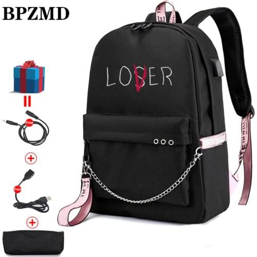 BPZMD loser or lover Backpacks Women/Mens School Bags Laptop Travel Bags Teenage Notebook Backpack Nylon Mochila Pusheen Bag