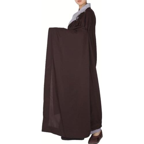 Unisex high quality buddhist zen lay shaolin monk kung fu suits gown buddha cassock kesa robe manyi