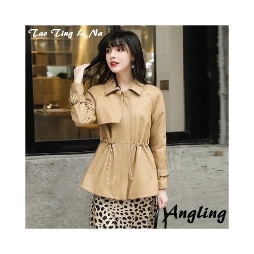 2020 Women Spring Genuine Real Sheep Leather Jacket R41