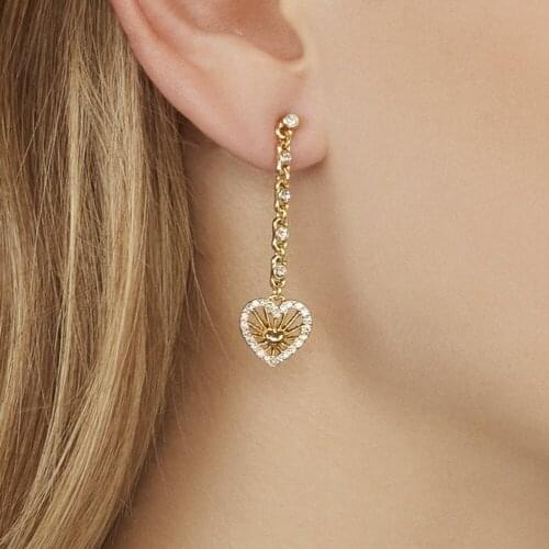 Women fashion Earrings Tassel Water accessories Peach Heart Earrings Multi Color Earrings Popular Jewelry