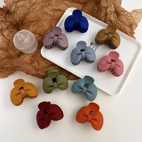 Ruoshui Woman Bowknot Matte Hair Claw Hairpins Women Hair Accessories Girls Hair Clips Headwear Barrettes Hairgrip Ornaments