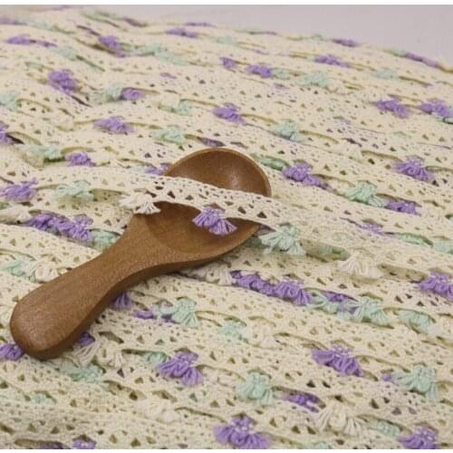 1M Beige Lace Fabric High Quality Ribbon 1.5cm Cotton Lace Trimmings For Sewing Accessories dentelle encajes para costura LQ30