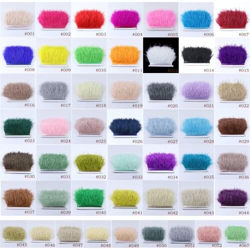 1 Meter Ostrich Feather Trims Wedding dress Dyed 10-15 CM Ostrich Feathers Ribbon Feather for Crafts Plumage Clothing Accessory