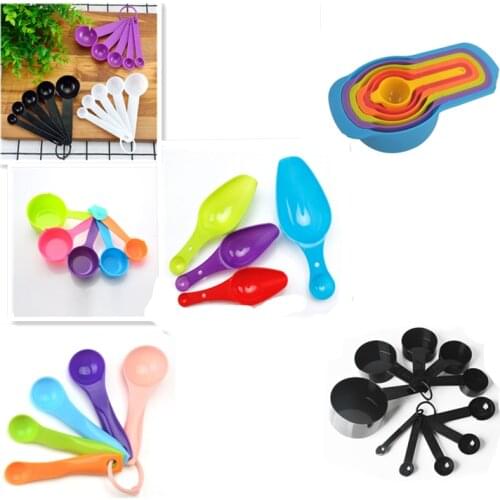 1set Measuring Spoons Colorful Plastic Measure Spoon Coffee Sugar Scoop Sugar Cake Baking Spoon Kitchen Baking Measuring Tools