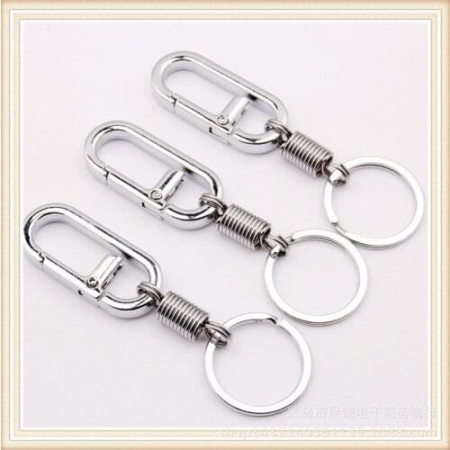 1PC Fashion Jewelry Men Women Spring Keychain Metal Keychain KeyRing Car Keychain KeyRing Creative Waistband Keychain KeyRing