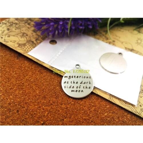 10pcs-stainless steel Charms "mysterious as the dark side of the moon " DIY Pendants for necklace/bracelet/keychain DIY jewelry