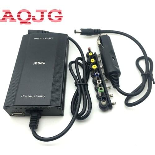 100w universal laptop AC DC power laptop adapter car charger for laptop with USB Power Charger EU Plug Free Shipping