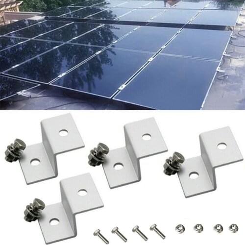 4pcs Durable Z-shaped Solar Panel Brackets 2 Hole with Hardware Aluminum Alloy Mounting Bracket Set Solar Panel RV Accessories