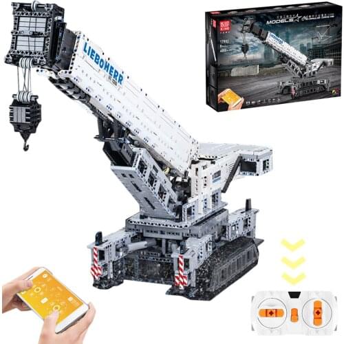 4000Pcs MOC 2.4G Multichannel APP Remote Control Crawler Crane 11200 Bricks Small Particle DIY Building Block Model For Children