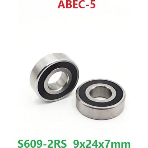 50pcs/lot S609RS S609-2RS S609 2RS ABEC-5 9x24x7 mm stainless steel Deep Groove Ball bearing rubber sealed 9*24*7 609 609-2RS