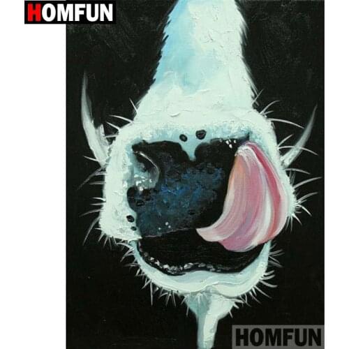 HOMFUN 5D DIY Diamond Painting Full Square/Round Drill "Animal cow" 3D Embroidery Cross Stitch gift Home Decor A01427