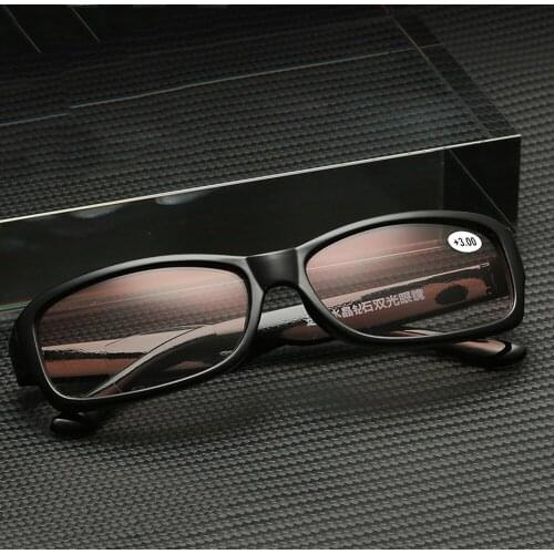 Brown Bifocal Ultralight Reading Glasses Women Men Rectangle Gradient Lenses Anti Blu Anti Fatigue +0.75 +1 +1.25 +1.5 to +4
