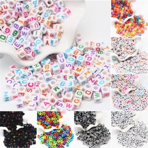 10g Mixed Acrylic Letter Beads Square Flat Loose Spacer Beads for Jewelry Making Diy Bracelet Necklace Handmade Accessories