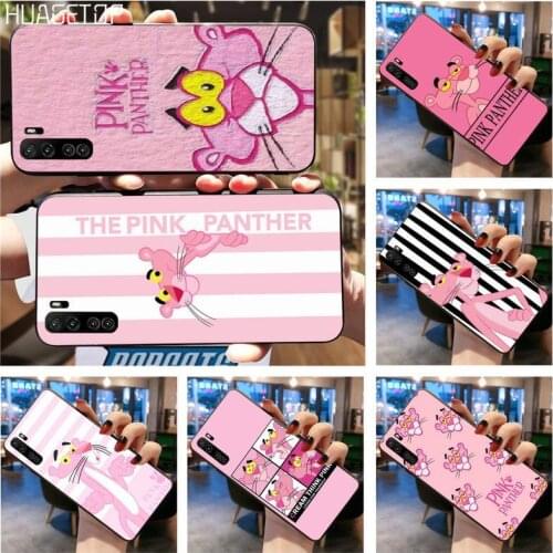 HUAGETOP Cute Cartoon Pink Panther Black TPU Soft Phone Case For Huawei Nova 6se 7 7pro 7se honor 7A 8A 7C Prime2019