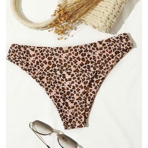 Classic Cut Short Leopard Print Bottoms Biquini Swim Ladies Swimsuit Women Briefs Bikini Bottom Brazilian Thong Swimsuit #J2P