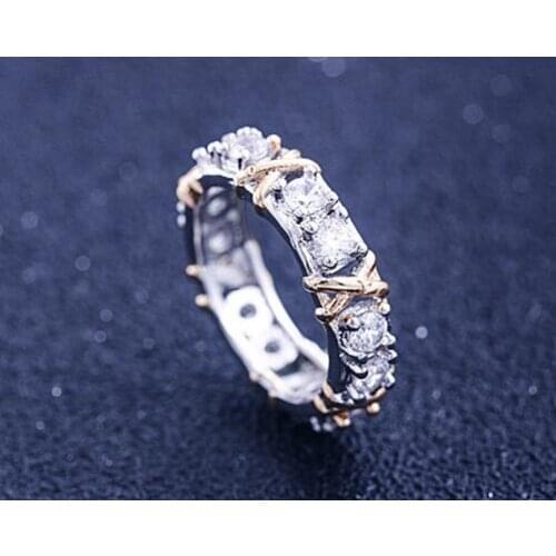 Classic X Shape Diamond Ring Heart and Arrows Engagement Platinum 950 Ring for Women Marriage Jewelry