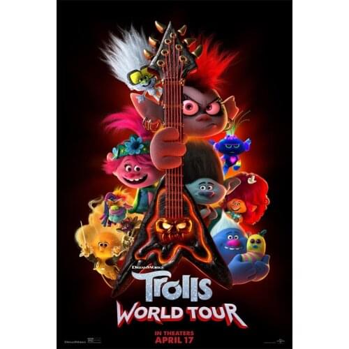 L0130 Trolls World Tour Movie Silk Fabric Poster Art Decor Indoor Painting Gift
