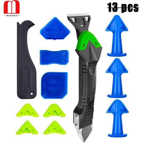 5 in 1 Caulking Tool Kit with 4 Silicone Caulk Finishing Tool Set 3 Pcs Caulk Nozzle Applicator Silicone Caulking Tools